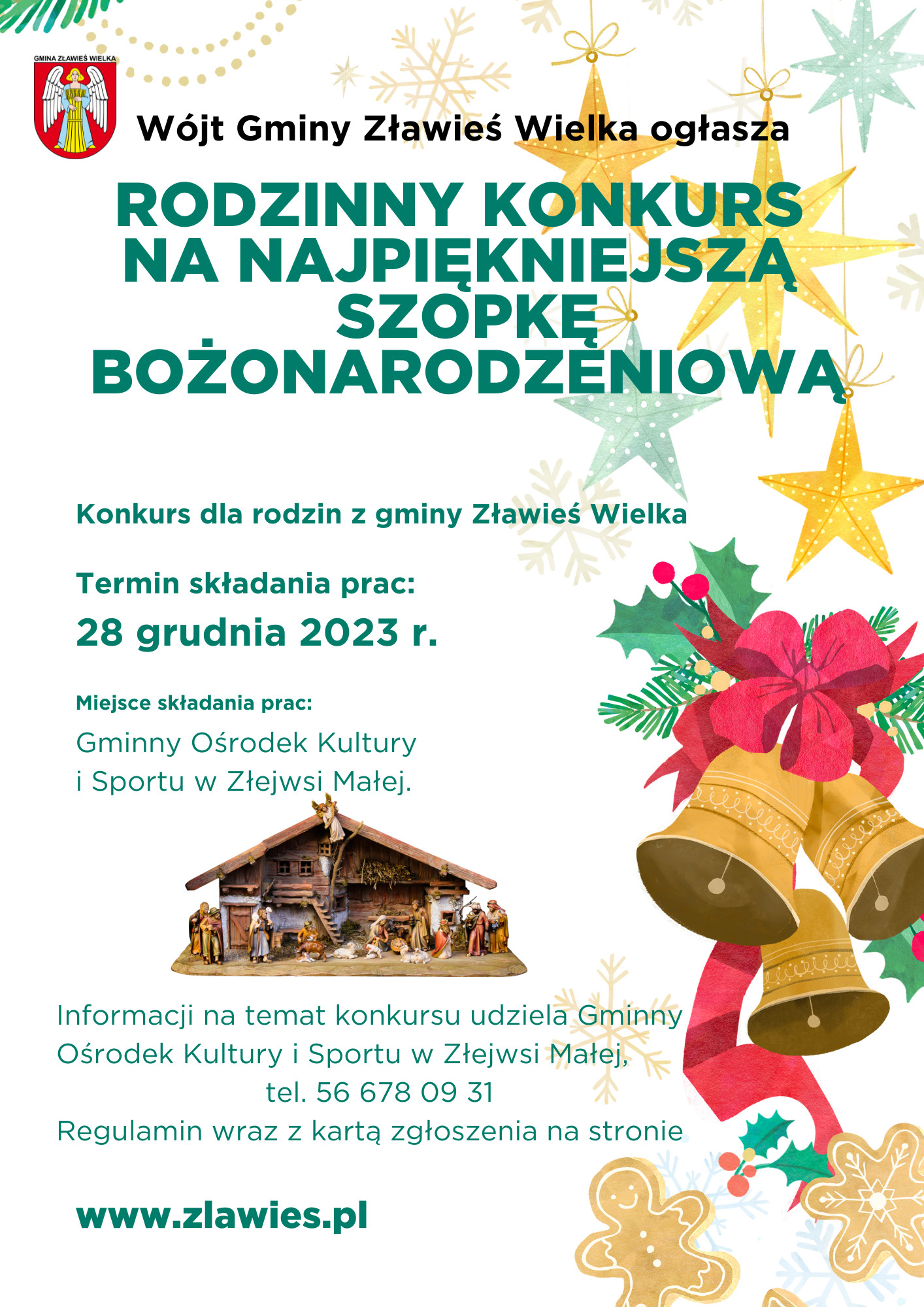 Rodzinny konkurs na najpiękniejszą Szopkę Bożonarodzeniową dla wszystkich rodzin z terenu gminy Zławies Wielka